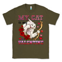 Army Green my cat is my valentine Classic Tee - OliviaCreatesArt