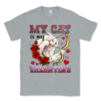 Heather Grey my cat is my valentine Classic Tee - OliviaCreatesArt