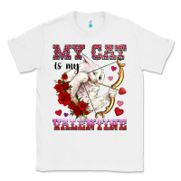 White my cat is my valentine Classic Tee - OliviaCreatesArt
