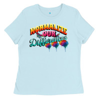 Baby Blue Normalize our differences Autism Ladies Tee - FaDigitalArtStudio