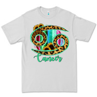 Dove Grey Cancer Zodiac Sign Sunflower Leopard Serape Premium Tee - RanaPortraitStore
