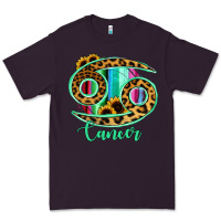 Plum Cancer Zodiac Sign Sunflower Leopard Serape Premium Tee - RanaPortraitStore