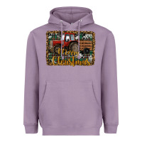 Lavender Merry Christmas Tractor Heavyweight Hoodie - RanaPortraitStore