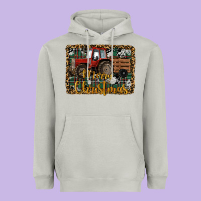 Merry Christmas Tractor Heavyweight Hoodie Designed By Ranaportraitstore
