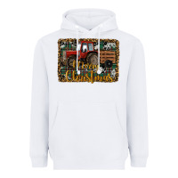 White Merry Christmas Tractor Heavyweight Hoodie - RanaPortraitStore