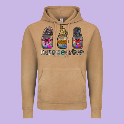 Happy Easter Vintage Hoodie Designed By Cowhidedigitalart