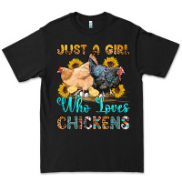 Black just a girl who loves chickens Premium Tee - OliviaCreatesArt