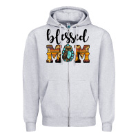 Heather Grey blessed mom Zipper Hoodie - JahusDesignShop