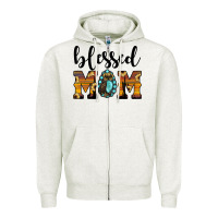 Oatmeal Heather blessed mom Zipper Hoodie - JahusDesignShop