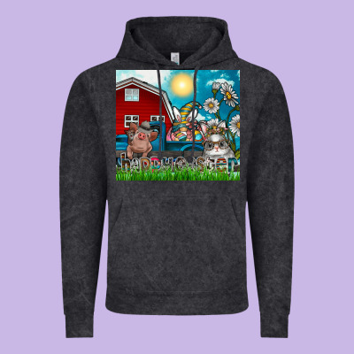 Happy Easter Vintage Hoodie Designed By Cowhidedigitalart