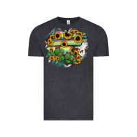Vintage Black Guanajuato sunflower serape map Vintage Tee - RanaPortraitStore