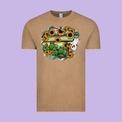 Guanajuato Sunflower Serape Map Vintage Tee Designed By Ranaportraitstore