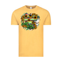 Vintage Mustard Guanajuato sunflower serape map Vintage Tee - RanaPortraitStore