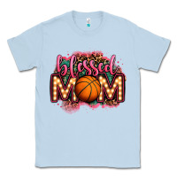 Dusty Blue blessed basketball mom lightbulb letters Classic Tee - OliviaCreatesArt