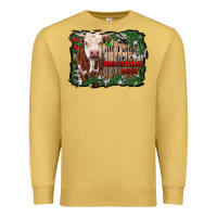 Antique Gold all i want for christmas is a cow cowhide Premium Sweatshirt - RanaPortraitStore