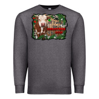 Charcoal Heather all i want for christmas is a cow cowhide Premium Sweatshirt - RanaPortraitStore
