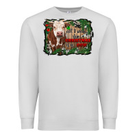 Dove Grey all i want for christmas is a cow cowhide Premium Sweatshirt - RanaPortraitStore
