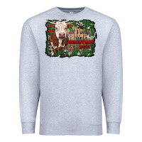 Heather Grey all i want for christmas is a cow cowhide Premium Sweatshirt - RanaPortraitStore
