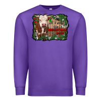 Purple all i want for christmas is a cow cowhide Premium Sweatshirt - RanaPortraitStore
