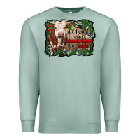 Seafoam all i want for christmas is a cow cowhide Premium Sweatshirt - RanaPortraitStore