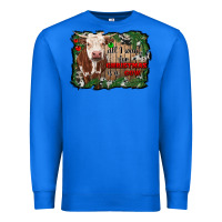 True Royal all i want for christmas is a cow cowhide Premium Sweatshirt - RanaPortraitStore