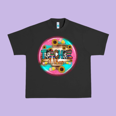 Teacher Vibe Earrings Urban Heavy Tee Designed By Bundleandbundleshop