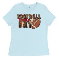 Baby Blue football kinda day Ladies Tee - FaDigitalArtStudio