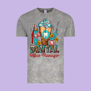 Dental Office Manager Cold Drink Frappe Vintage Tee Designed By Fadigitalartstudio