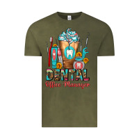 Vintage Olive dental office manager cold drink frappe Vintage Tee - FaDigitalArtStudio