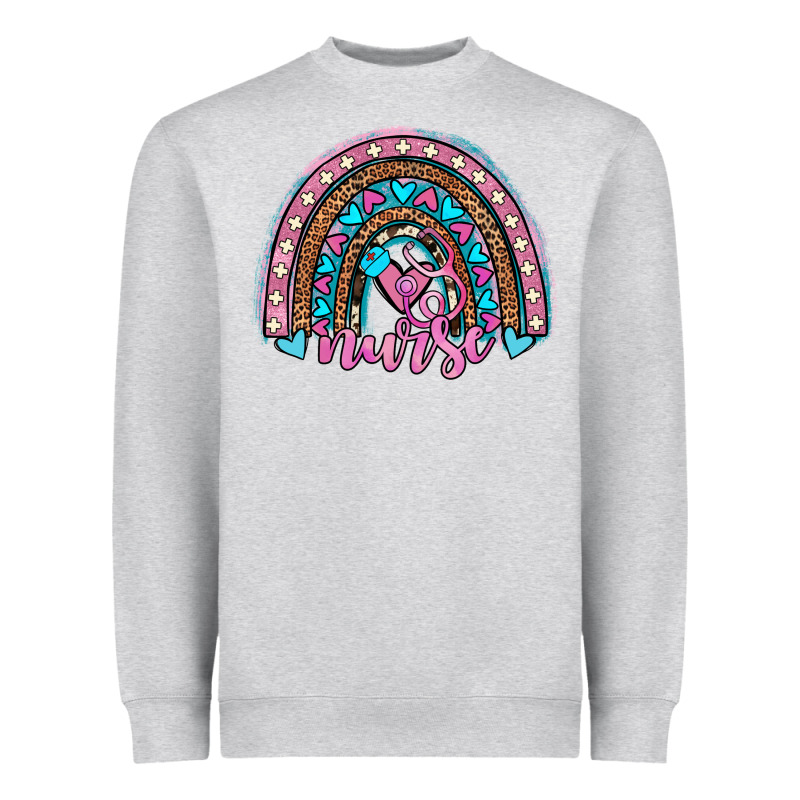Leopard Cowhide Nurse Rainbow Heavyweight Sweatshirt by JahusDesignShop | Teevron
