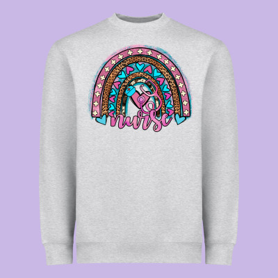 Leopard Cowhide Nurse Rainbow Heavyweight Sweatshirt Designed By Jahusdesignshop