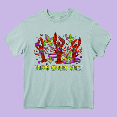 Happy Crawdi Gras Mardi Gras Carnival Heavy Core Tee Designed By Jasminsmagicworld
