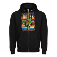 Black Christmas cactus Zipper Hoodie - JahusDesignShop