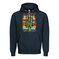 Navy Christmas cactus Zipper Hoodie - JahusDesignShop