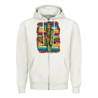 Oatmeal Heather Christmas cactus Zipper Hoodie - JahusDesignShop