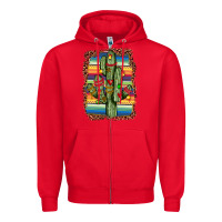 Red Christmas cactus Zipper Hoodie - JahusDesignShop