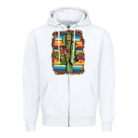 White Christmas cactus Zipper Hoodie - JahusDesignShop