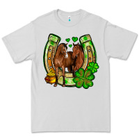 Dove Grey St. Patrick's Day horse horseshoe Premium Tee - OliviaCreatesArt