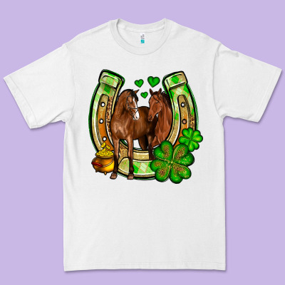 St. Patrick's Day Horse Horseshoe Premium Tee Designed By Oliviacreatesart