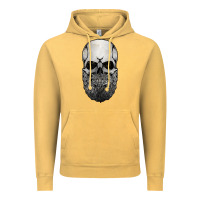 Vintage Mustard creepy bald and bearded skull for halloween & skeletons fans t shirt Vintage Hoodie - baoMotion