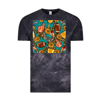 Cloud Black american football winner cup and helmet seamless pattern Vintage Tee - BundleAndBundleShop