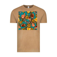 Vintage Camel american football winner cup and helmet seamless pattern Vintage Tee - BundleAndBundleShop