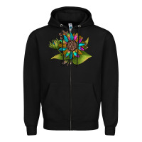 Black western sunflower Zipper Hoodie - JahusDesignShop