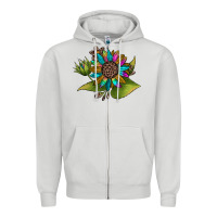 Dove Grey western sunflower Zipper Hoodie - JahusDesignShop