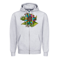 Heather Grey western sunflower Zipper Hoodie - JahusDesignShop