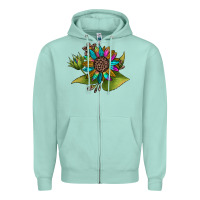 Seafoam western sunflower Zipper Hoodie - JahusDesignShop