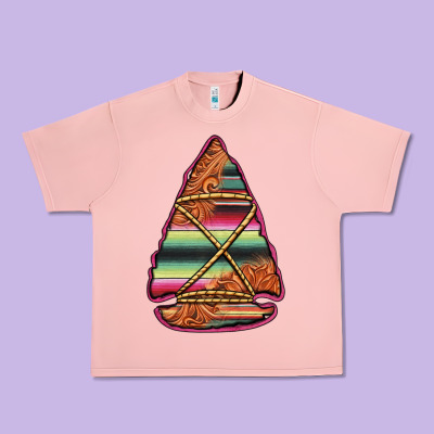 Serape Tooled Leather Arrowhead Urban Heavy Tee Designed By Jasminsmagicworld