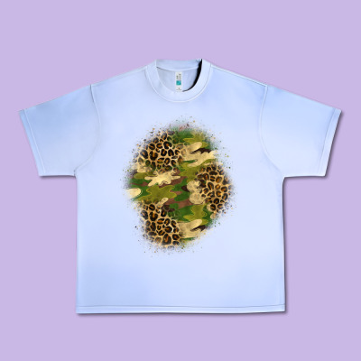 Camouflage And Leopard Patch  4 Urban Heavy Tee Designed By Bundleandbundleshop