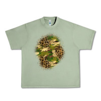 Oil Green camouflage and leopard patch  4 Urban Heavy Tee - BundleAndBundleShop