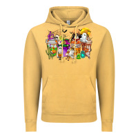 Vintage Mustard Halloween Western Boo Coffee Cups Vintage Hoodie - CowhideDigitalArt